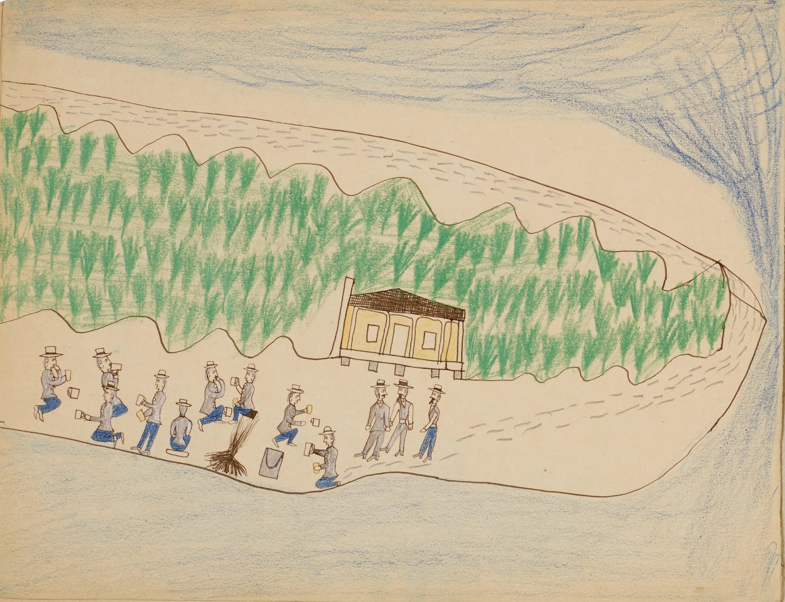 Nokkoist (Bear's Heart), Observing the Guards from the Fort, ca. 1876