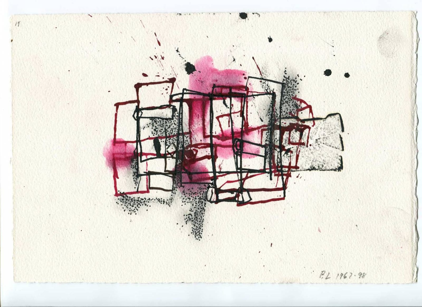 Barry Le Va, Black & Maroon Felt, Glass (Whitney Variations), 1967/1998