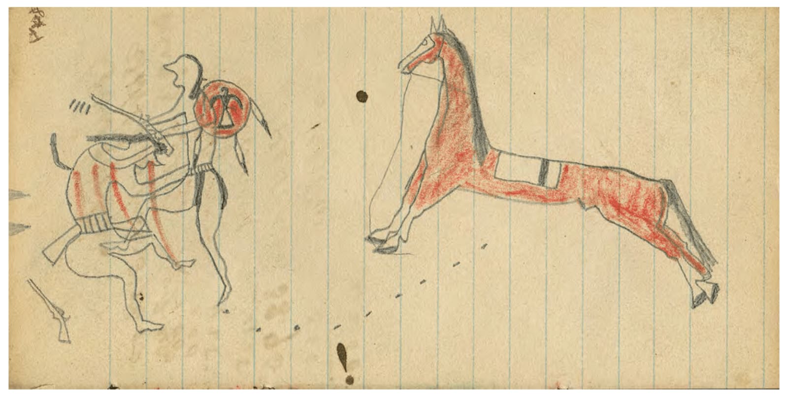 anonymous artist, Ledger Drawing, ca. 1880
