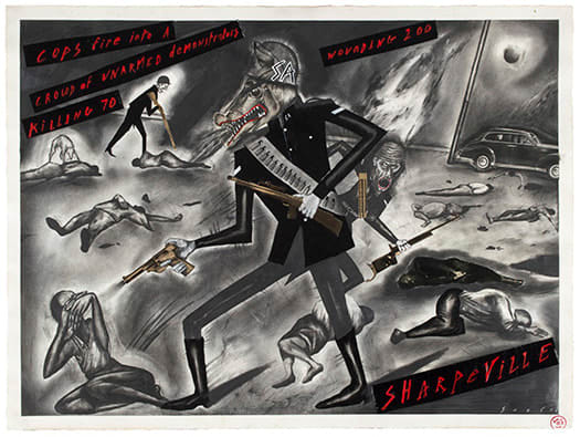Sue Coe, Sharpeville, 1982