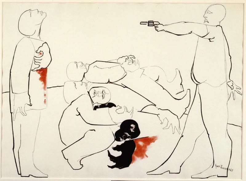 Jacob Lawrence, Struggle III - Assassination, 1965