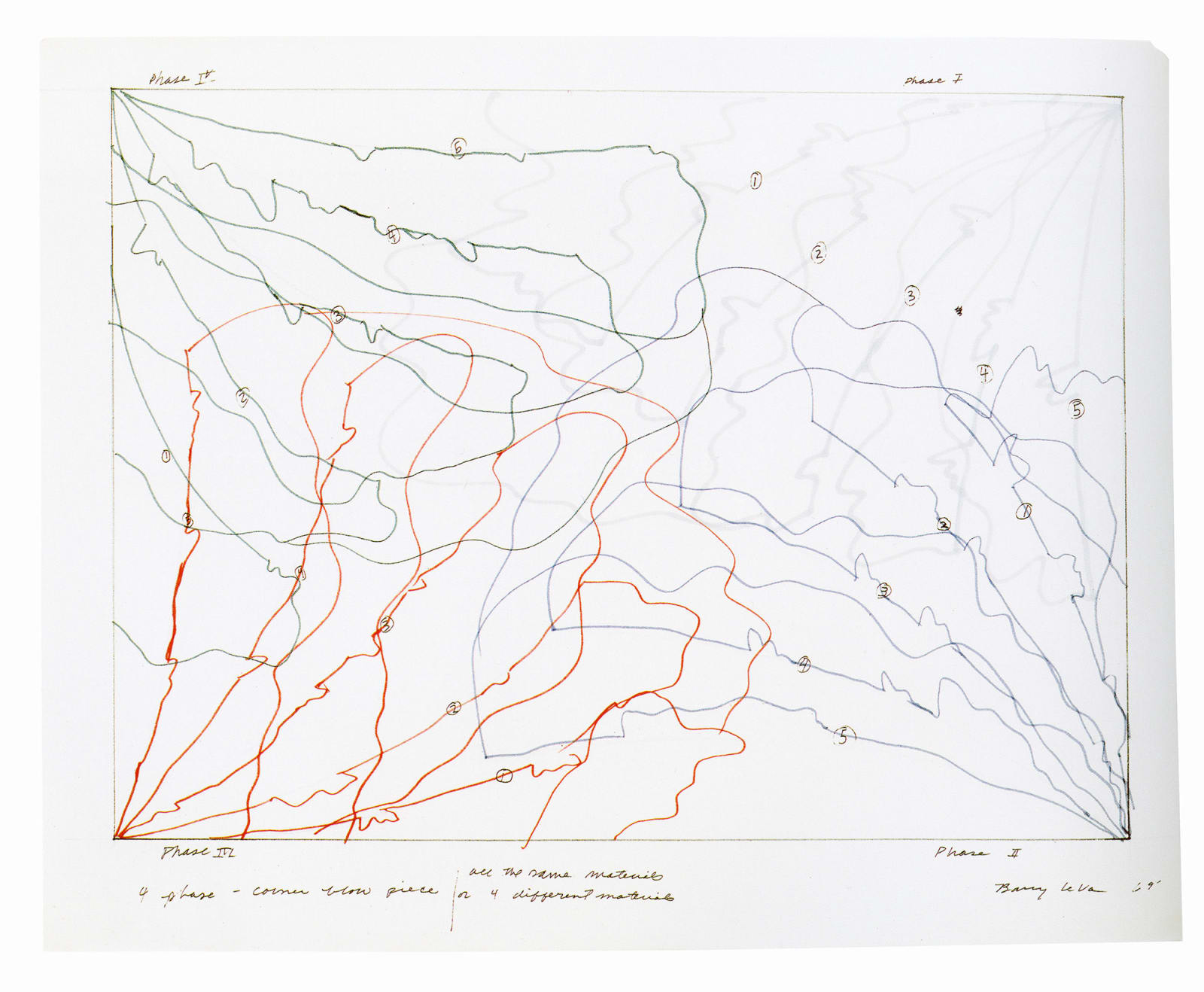 Barry Le Va, 4 Phase-Corner Blow Piece, 1969