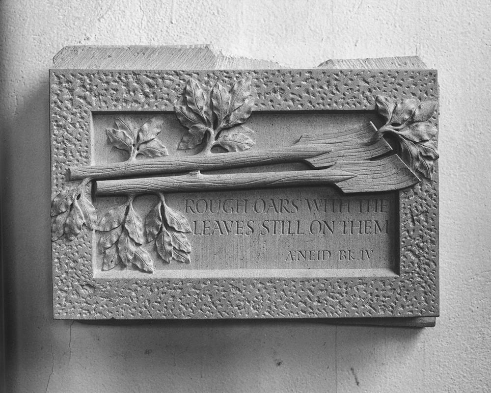 Ian Hamilton Finlay, Rough Oars with the Leaves Still on Them (Virgil, Aeneid Bk. IV), with Peter Coates, 1996