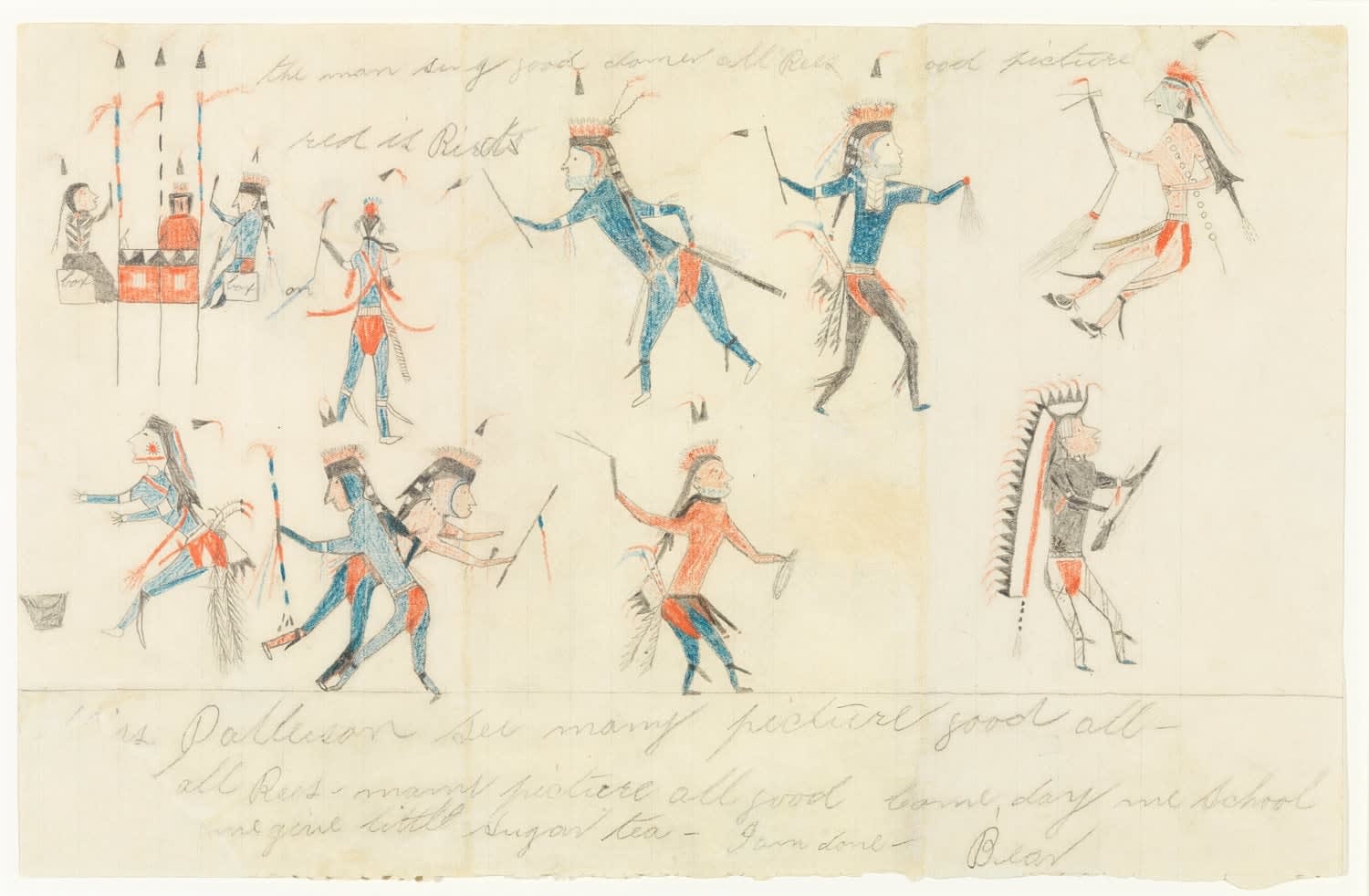 anonymous artist, Ledger Drawing, ca. 1880