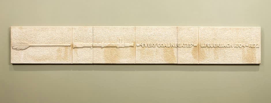 Ian Hamilton Finlay, Every Goal Negates (L. Feuerbach), with John Andrew, 1987