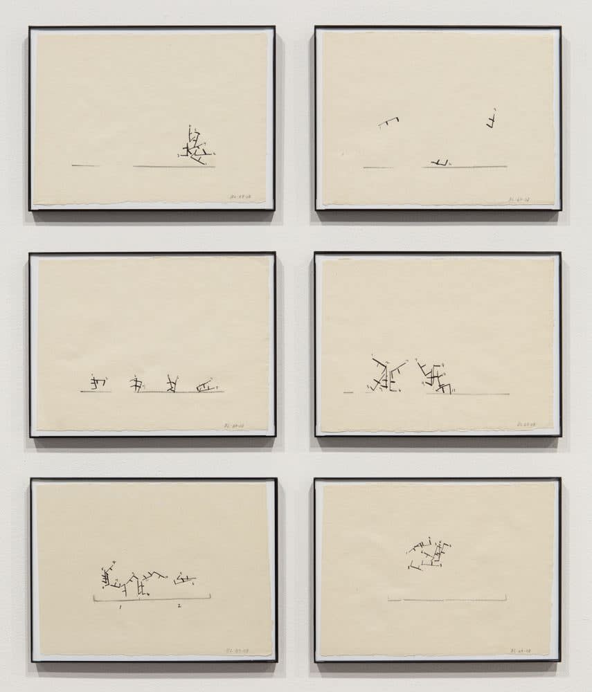 Barry Le Va, Studies for Cleaver installations, from "Hand. Handles. Blades: Cleaver Configurations" (Portfolios I-IV), 2008-09