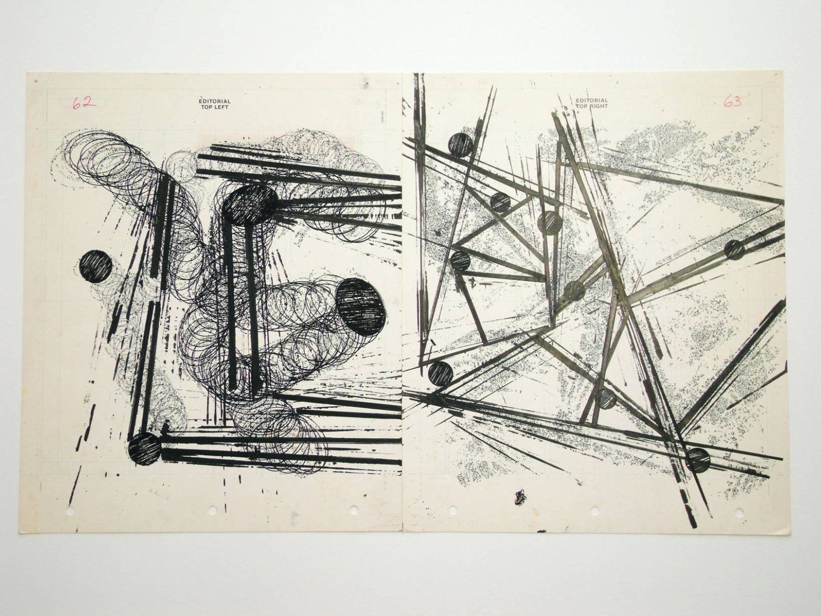 Barry Le Va, Revolving Standards: Past Decisions; Present Revolutions; Future Drops, 1982