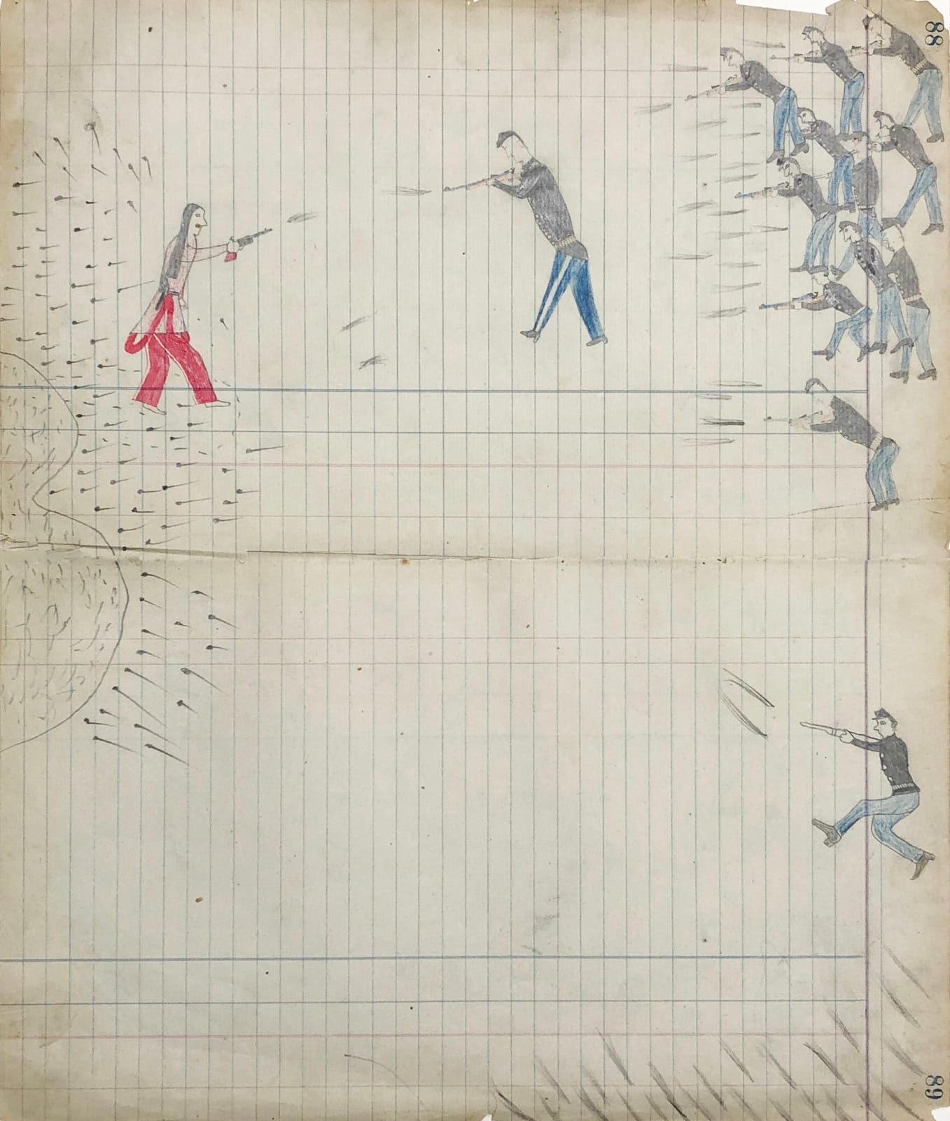 anonymous artist, Ledger Drawing, ca. 1880