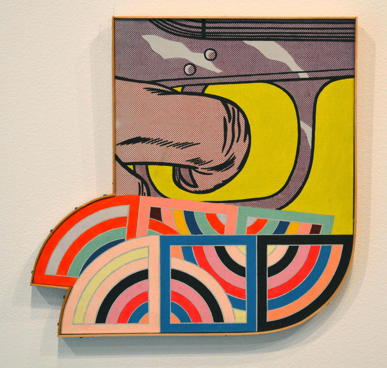 Richard Pettibone, Frank Stella, "Yazd II," 1968 (two times); and Roy Lichtenstein, "Trigger Finger," 1963, 1969