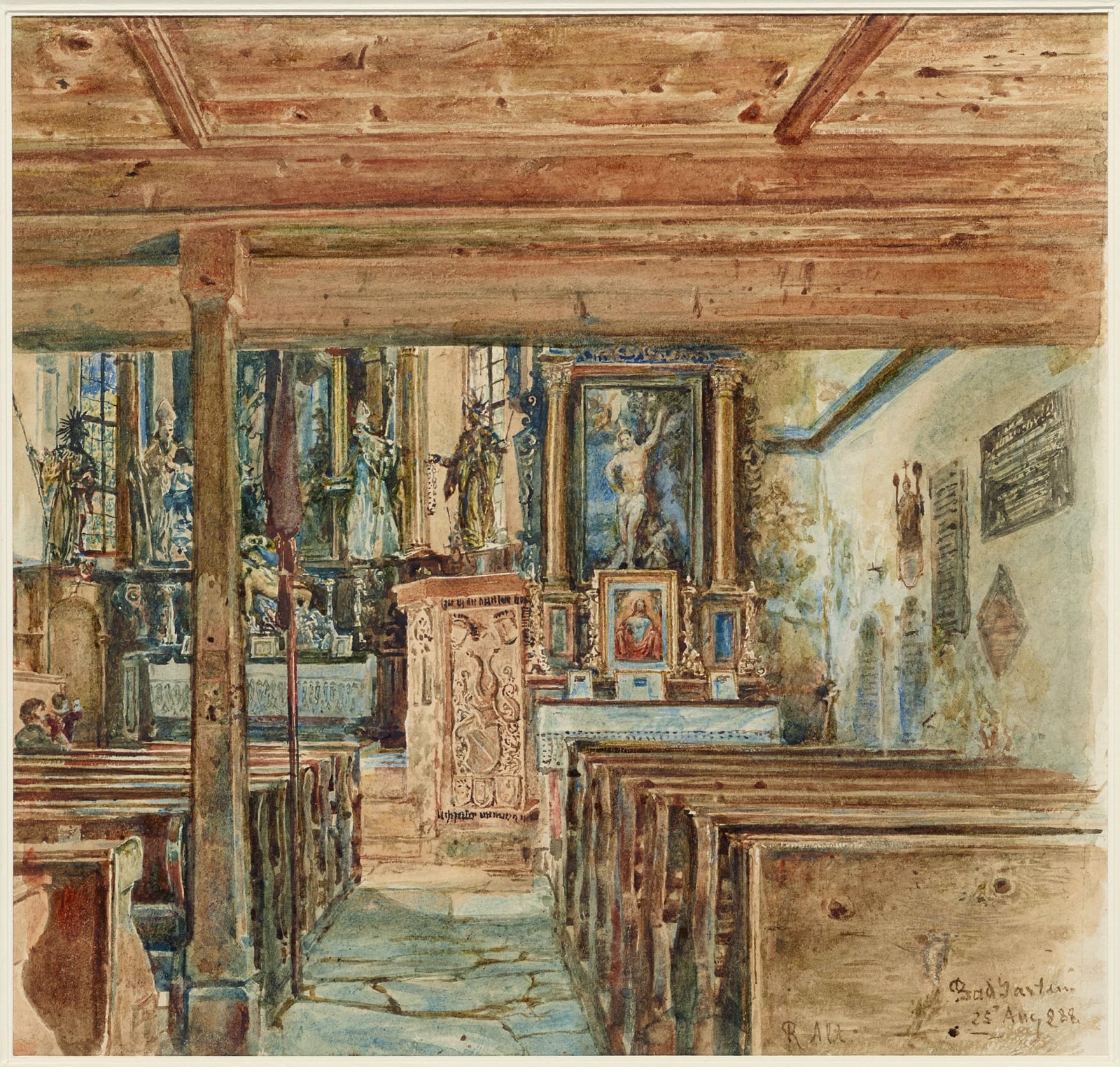 Rudolf von Alt, Church of St. Nicholas, Bad Gastein, 1888