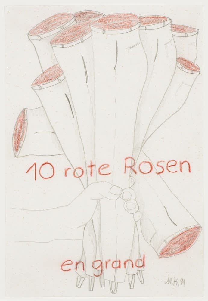 Martin Kippenberger, Untitled (10 Rote Rosen en Grand), 1991
