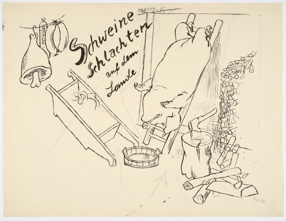George Grosz, Schweineschlachten auf dem Lande (Pig Slaughter in the Countryside), 1931
