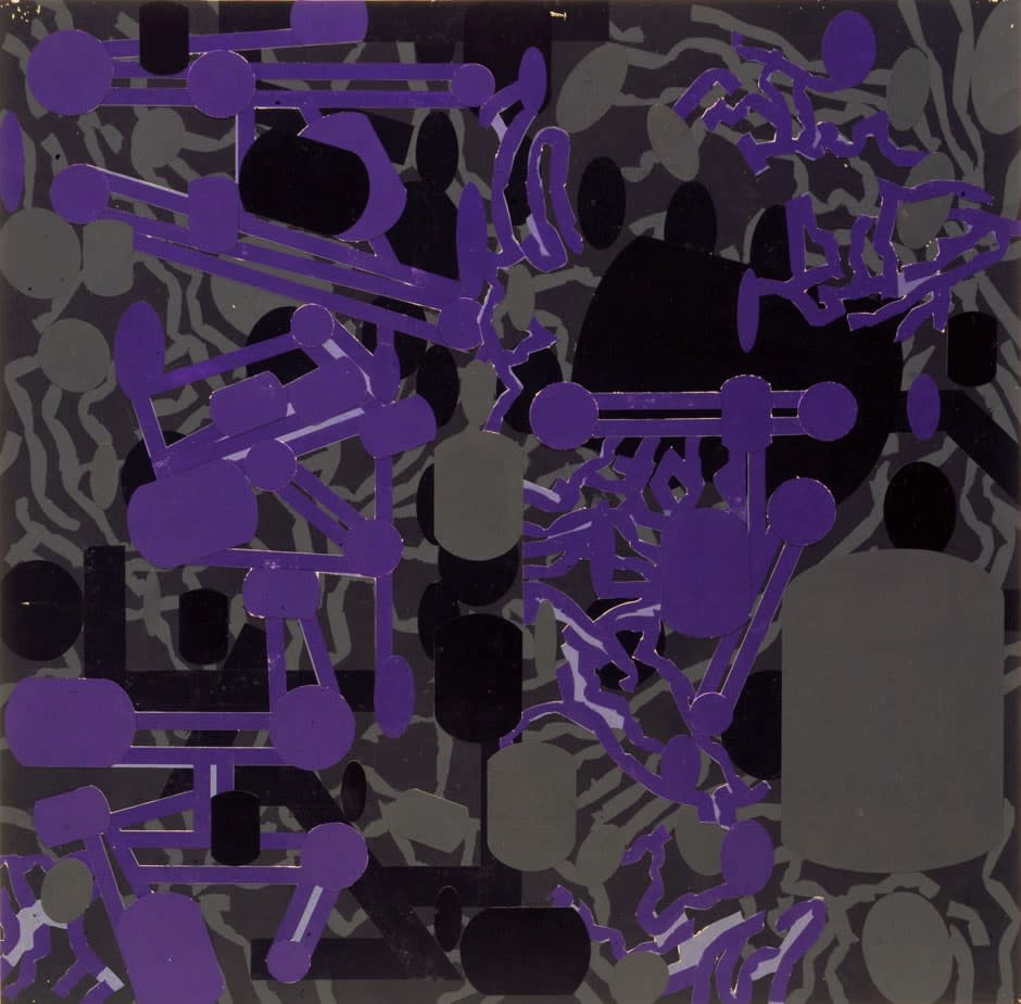 Barry Le Va, Diagrammatic Silhouettes: Sculptured Activities (Purple), 1986