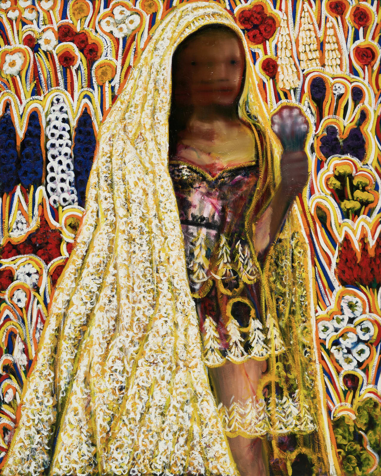 Jaeheon Lee, 꽃밭 속의 형상 Figure in a garden, 2023-2024