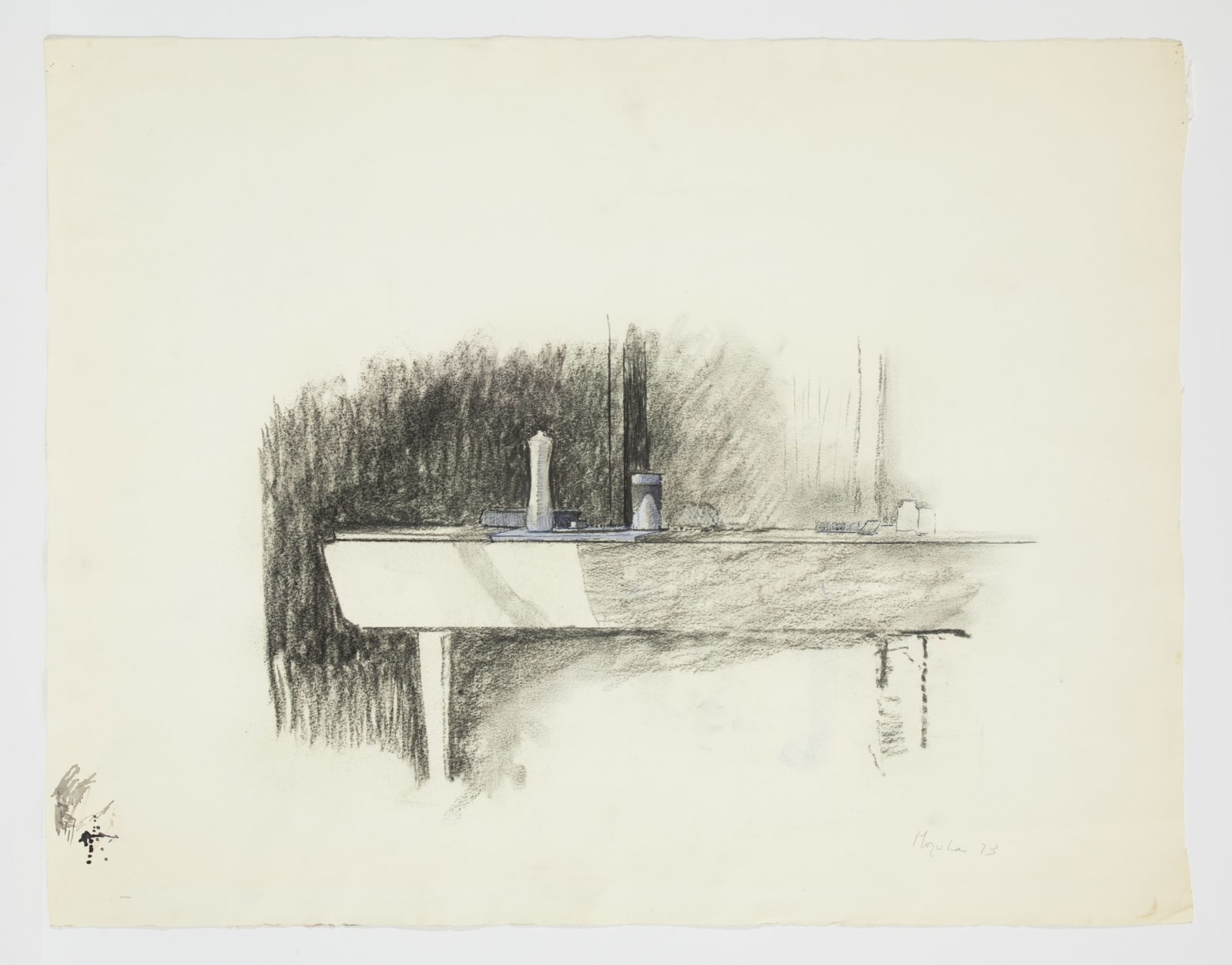 Rodrigo Moynihan, Jugs, Jars on a Table, 1973