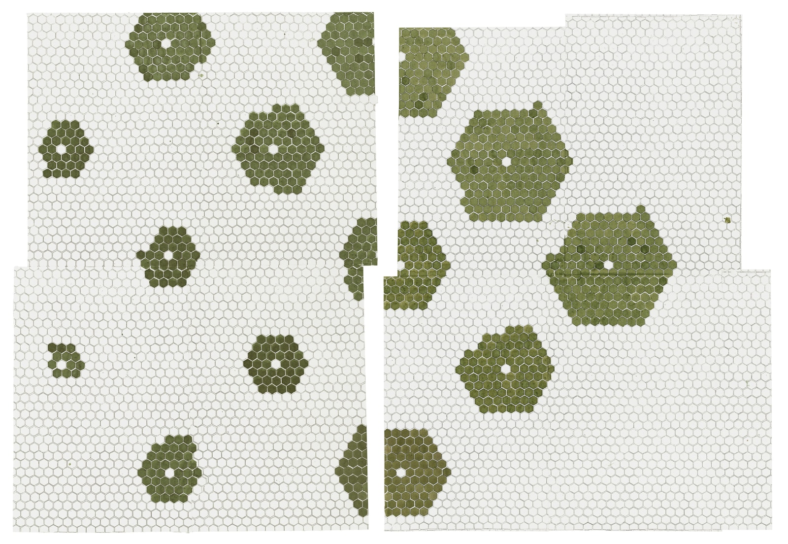 Julia Fish, First plan for floor [ floret ] — section three and six, 1998