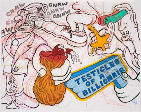 Peter Saul, Testicles of a Billionair, 2009