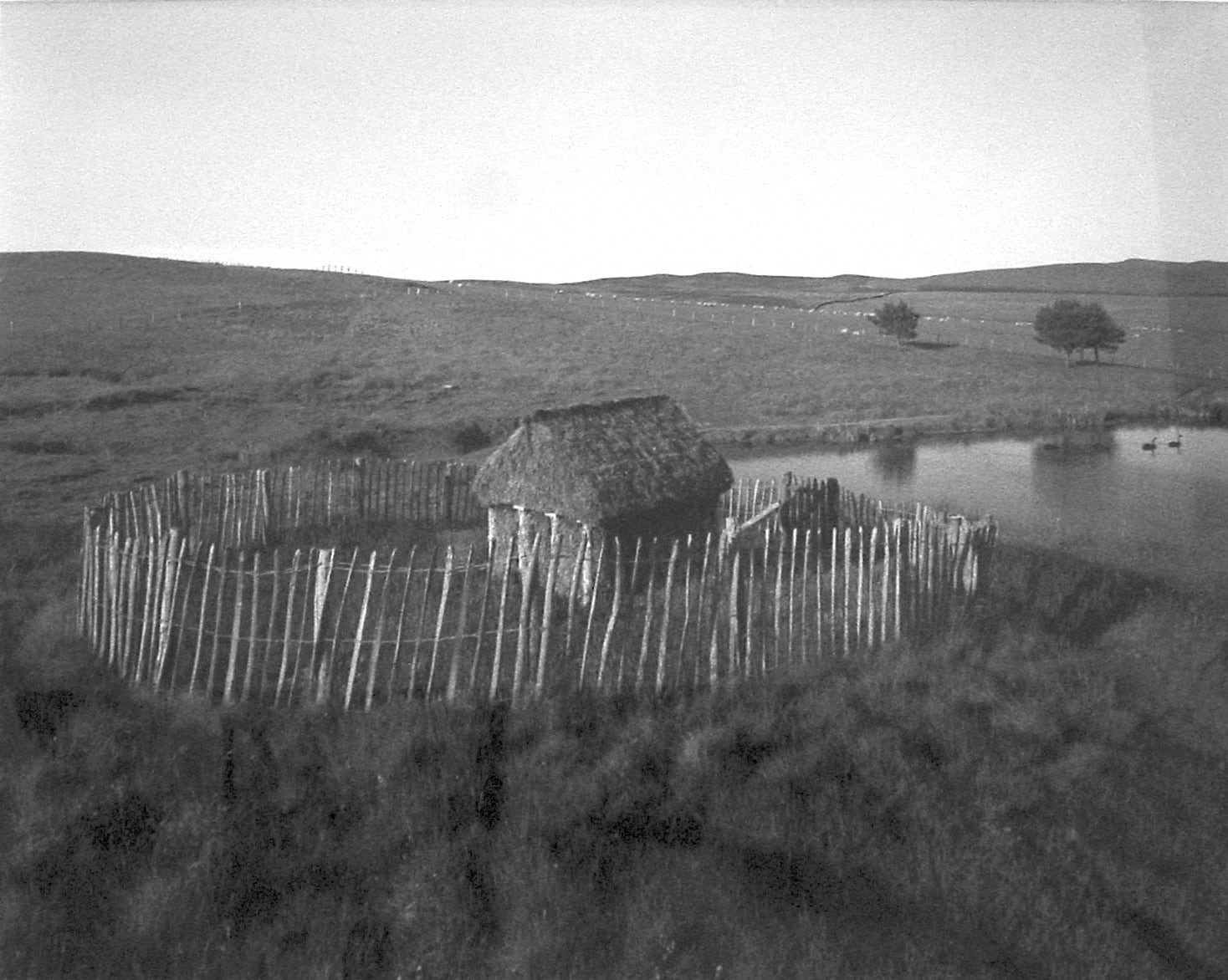 Ian Hamilton Finlay with Werner Hannappel, The Lochan Eck Garden: Laugier's Hut (The Goose Hut), 1993-95
