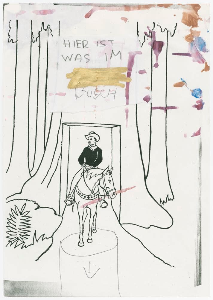 Jonathan Meese, Untitled (HIER IST WAS IM BUSCH), 1993-94