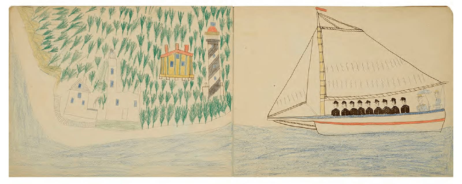Nokkoist (Bear's Heart), Approaching Fort Marion by Sea, ca. 1876
