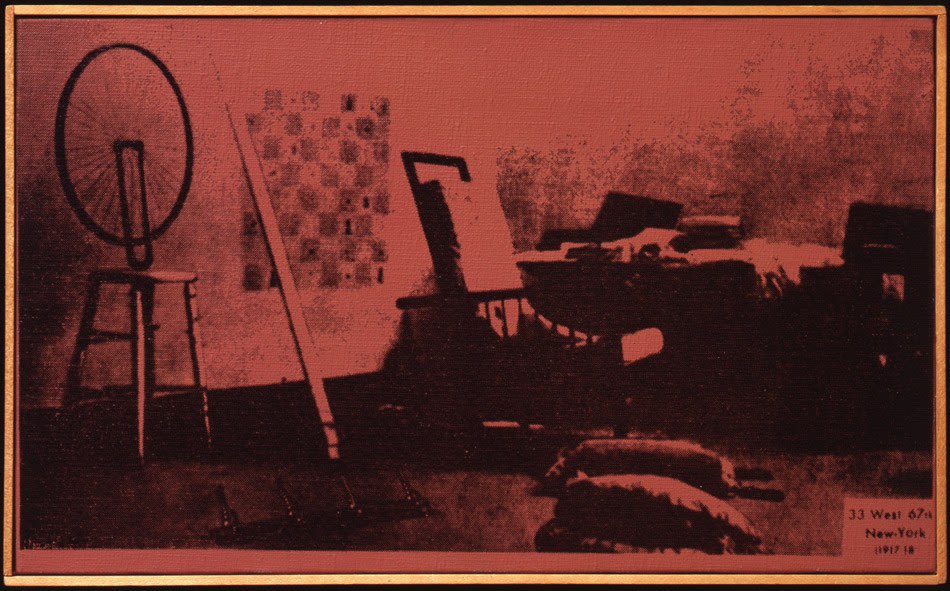 Richard Pettibone, Duchamp "33 West 67th St. (Duchamp's Studio) 1917-18." [Signed Lee Enrose], 1965