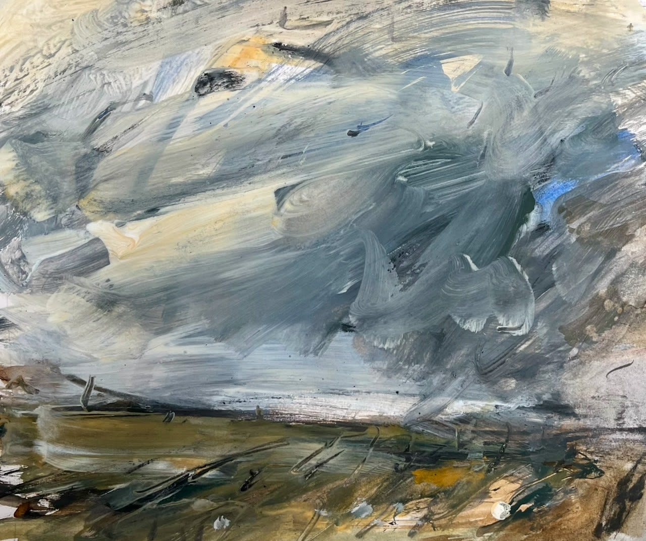 Louise Balaam NEAC, RWA, Storm Clouds Moving through Flatford
