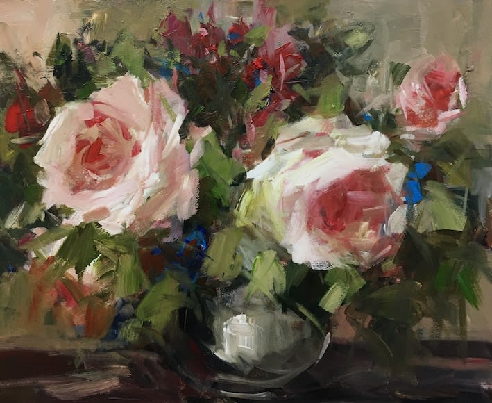 Parastoo Ganjei, Roses and Red Berries, 2020