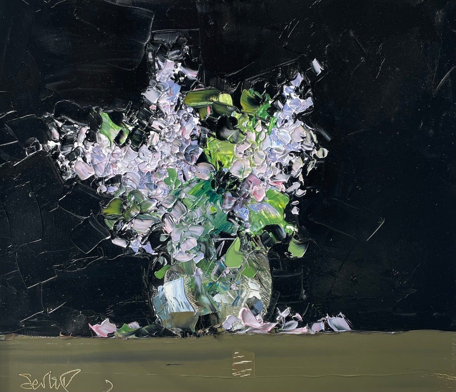 Mike Service, Lilac in a Glass Bowl