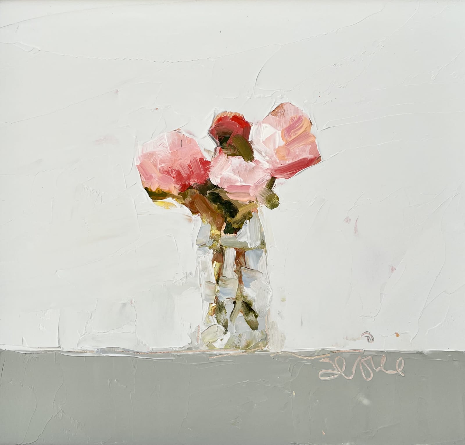 Mike Service, Peonies in a Glass Bottle, 2022