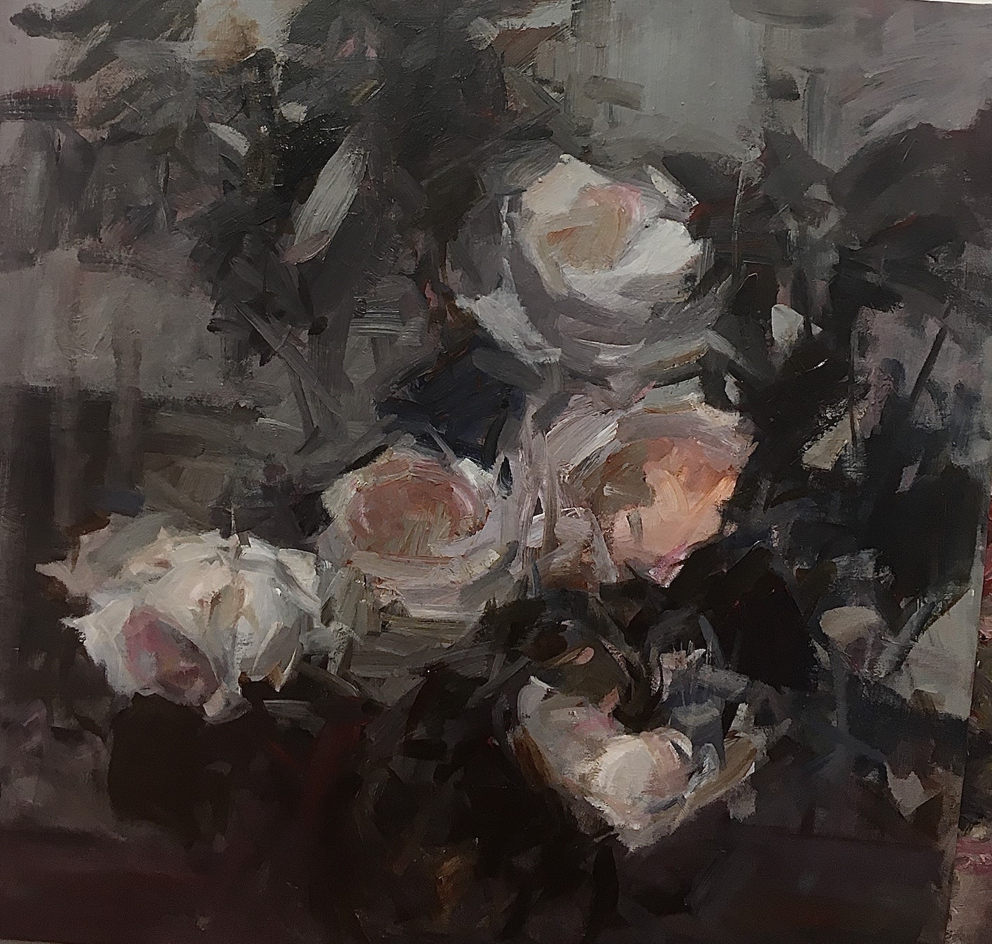 Parastoo Ganjei, Roses on a Windowsill in Winter Sunshine, 2021