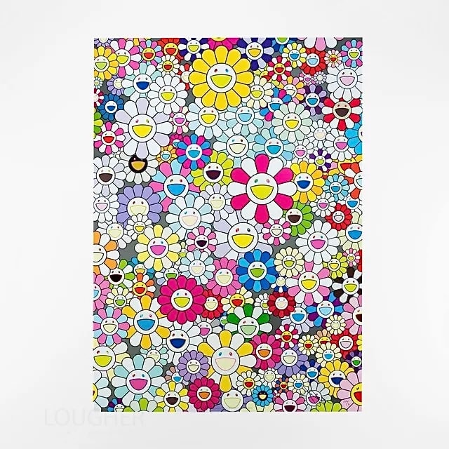 Takashi Murakami, Champagne Supernova (Multicolor with Pink and White Stripes), 2013