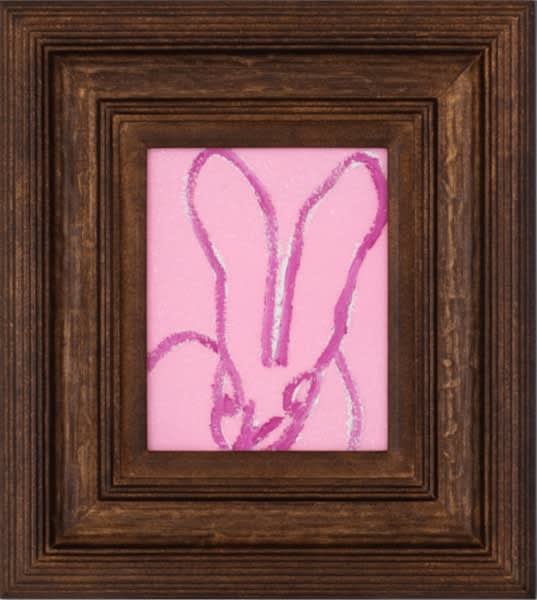 Hunt Slonem, Untitled, Pink Bunny on Diamond Dust Background, 2019