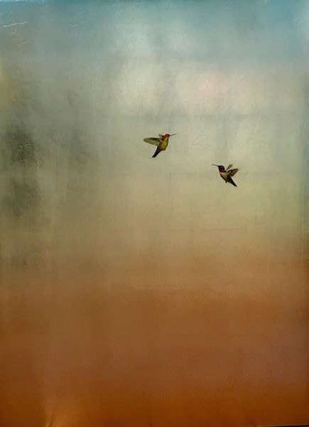 Carolyn Reynolds, Two Hummers in Aquamarine and Rose Gold, 2019