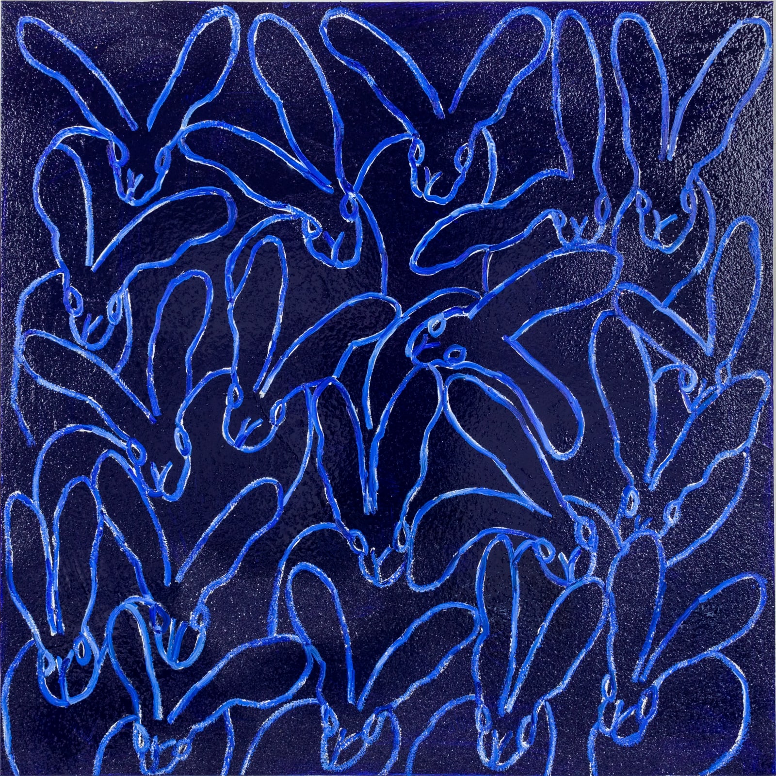 Hunt Slonem, Blue Diamond Dust Hutch, 2021