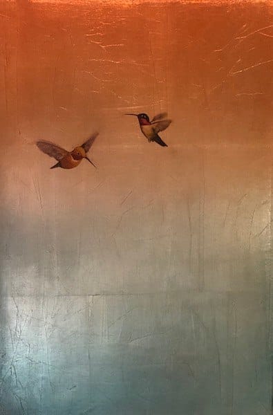 Carolyn Reynolds, Two Hummers in Copper Sky, 2019