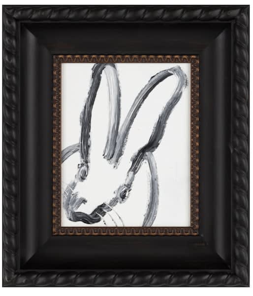 Hunt Slonem, Untitled (Black Bunny on White), 2019