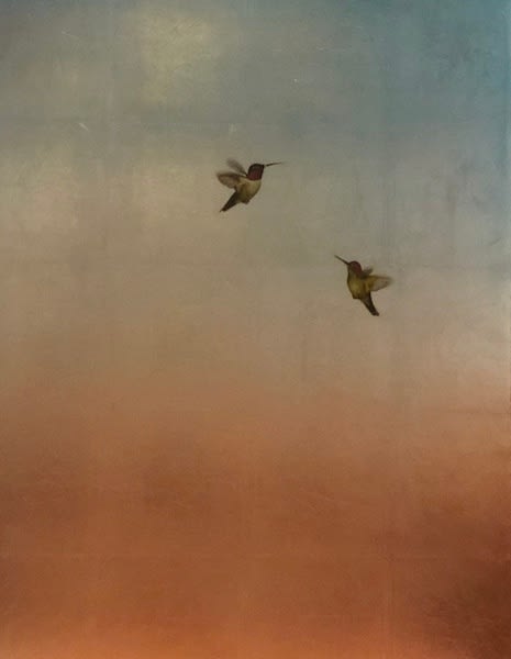 Carolyn Reynolds, Two Hummers in Blue to Copper Wash, 2019