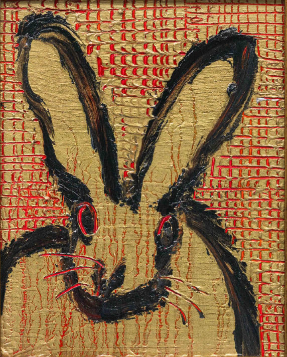 Hunt Slonem, Scored Bunny, 2025