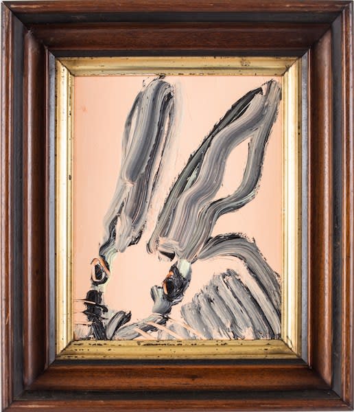 Hunt Slonem, Untitled, Bunny on Peach, 2016