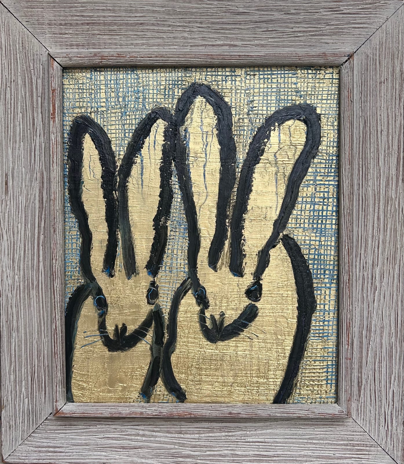 Hunt Slonem, Double Bunny Embrace, 2025