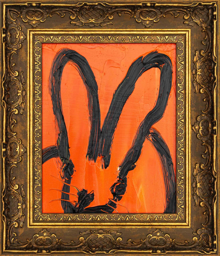 Hunt Slonem, Orange Bunny, 2025