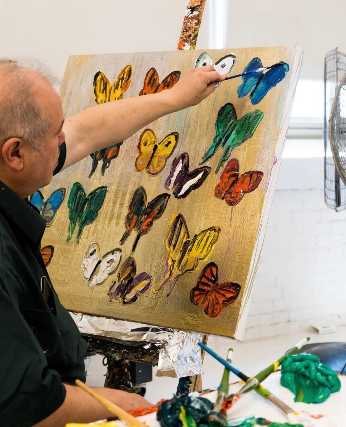 Hunt Slonem, Oval Butterflies, 2023