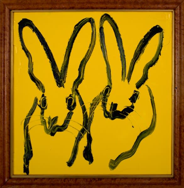 Hunt Slonem, Untitled, Bunnies on Tuscany Yellow, 2018