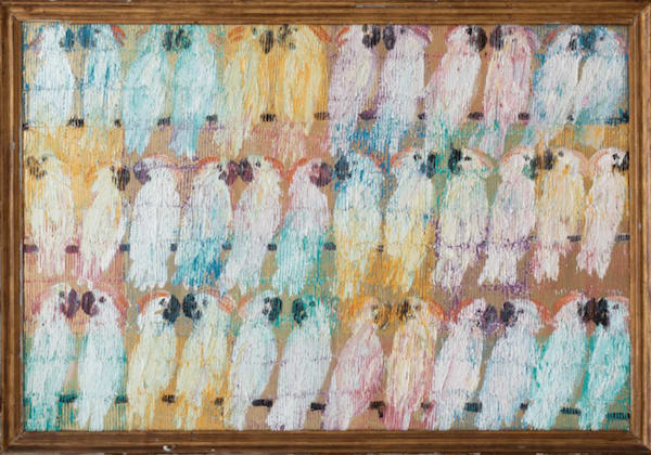 Hunt Slonem, Molucan Madewood, 2019