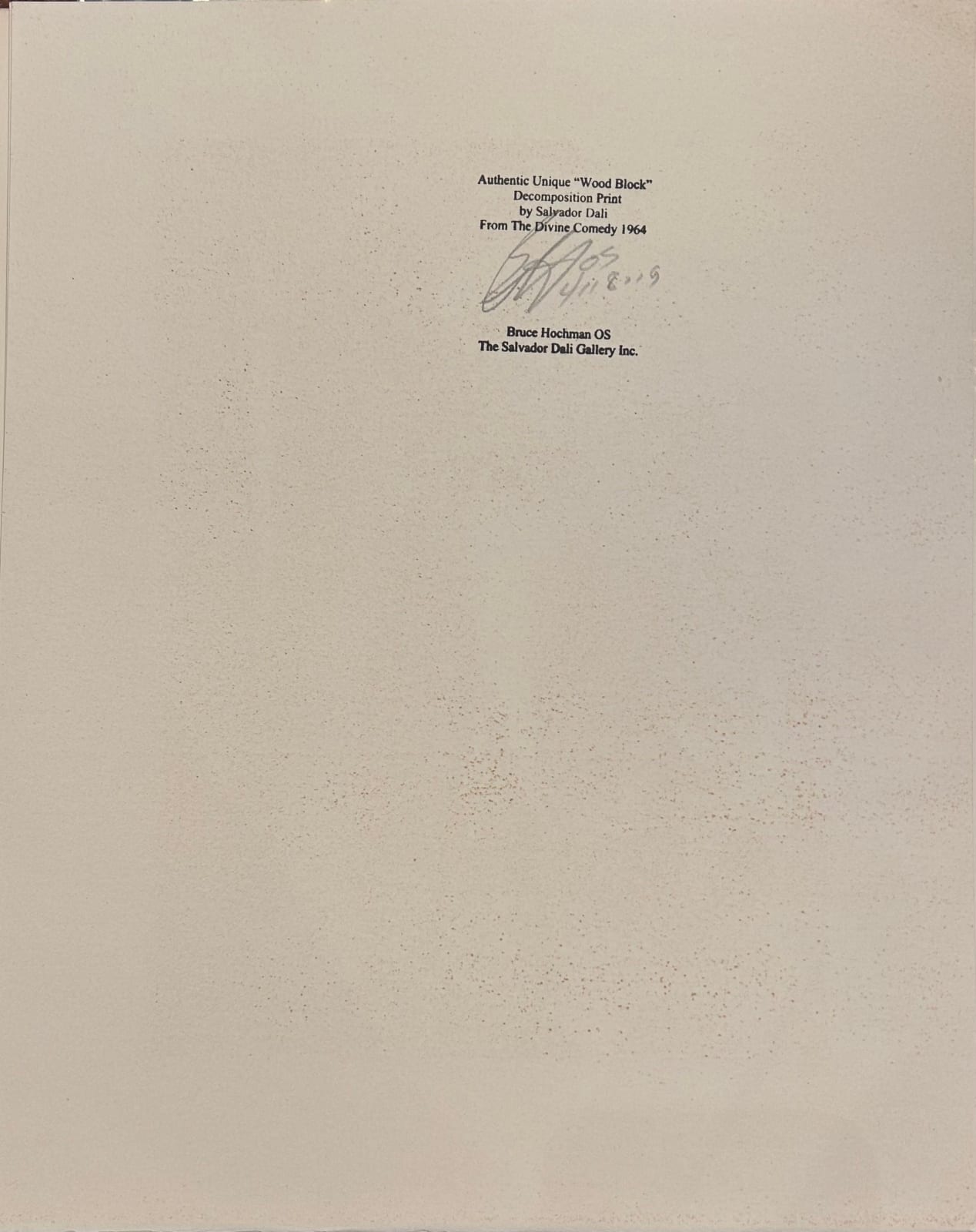 Salvador Dali, The Apparition of Dante's Great-Great-Grandfather, Proof, 1960
