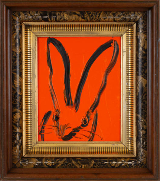 Hunt Slonem, Untitled, Bunny on Coquelicot, 2018