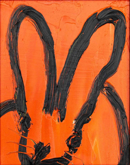 Hunt Slonem, Orange Bunny, 2025
