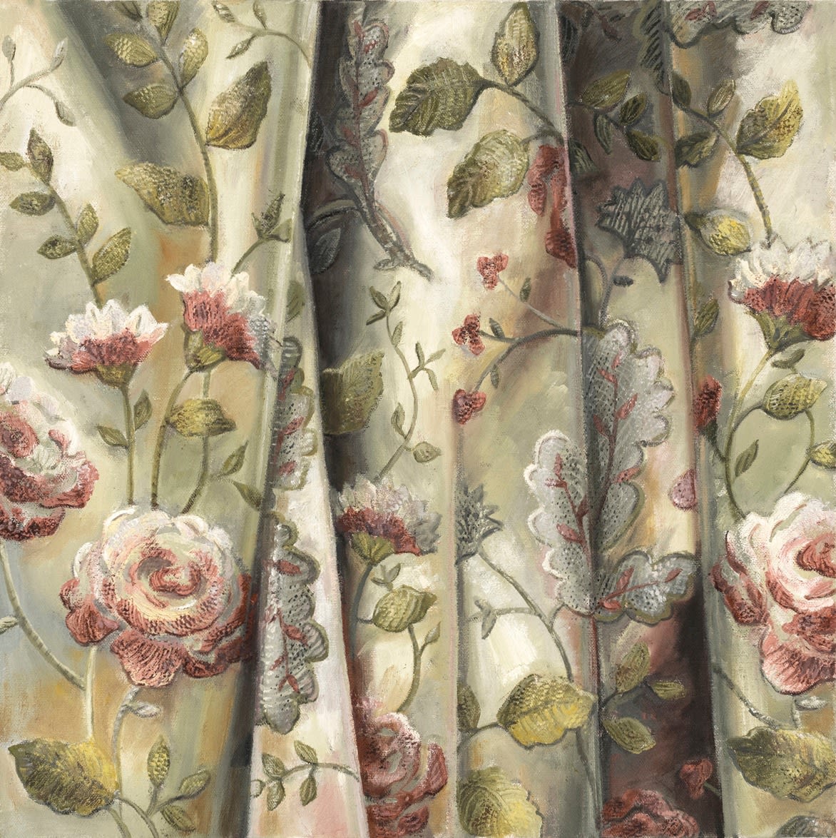 Deborah Beck, Embroidered Roses, 2023