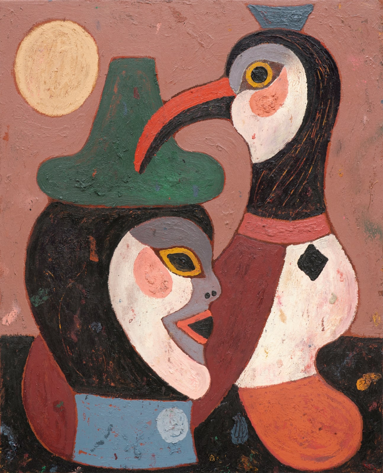 Nacho Eterno, Personaje con sombrero verde y pájaro, 2024