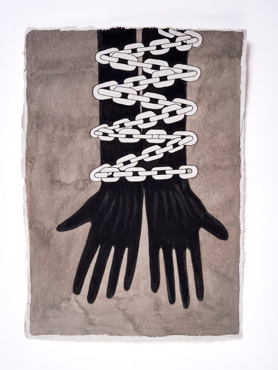 Boris Hoppek, Bimbo chained hands, 2017